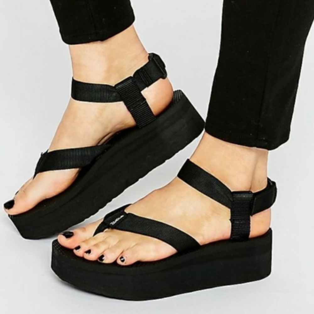 Teva Black Platform Sandals